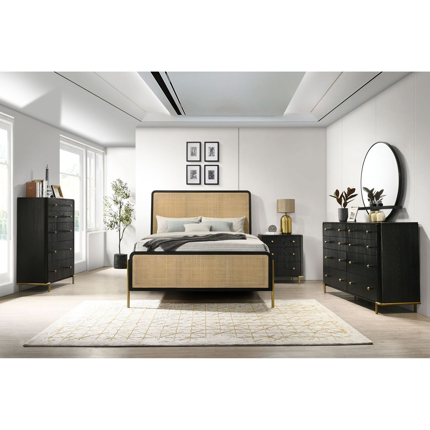 Anser - 3 Drawer Nightstand - Black - The Sleep Loft - Online Mattress Showroom NYC