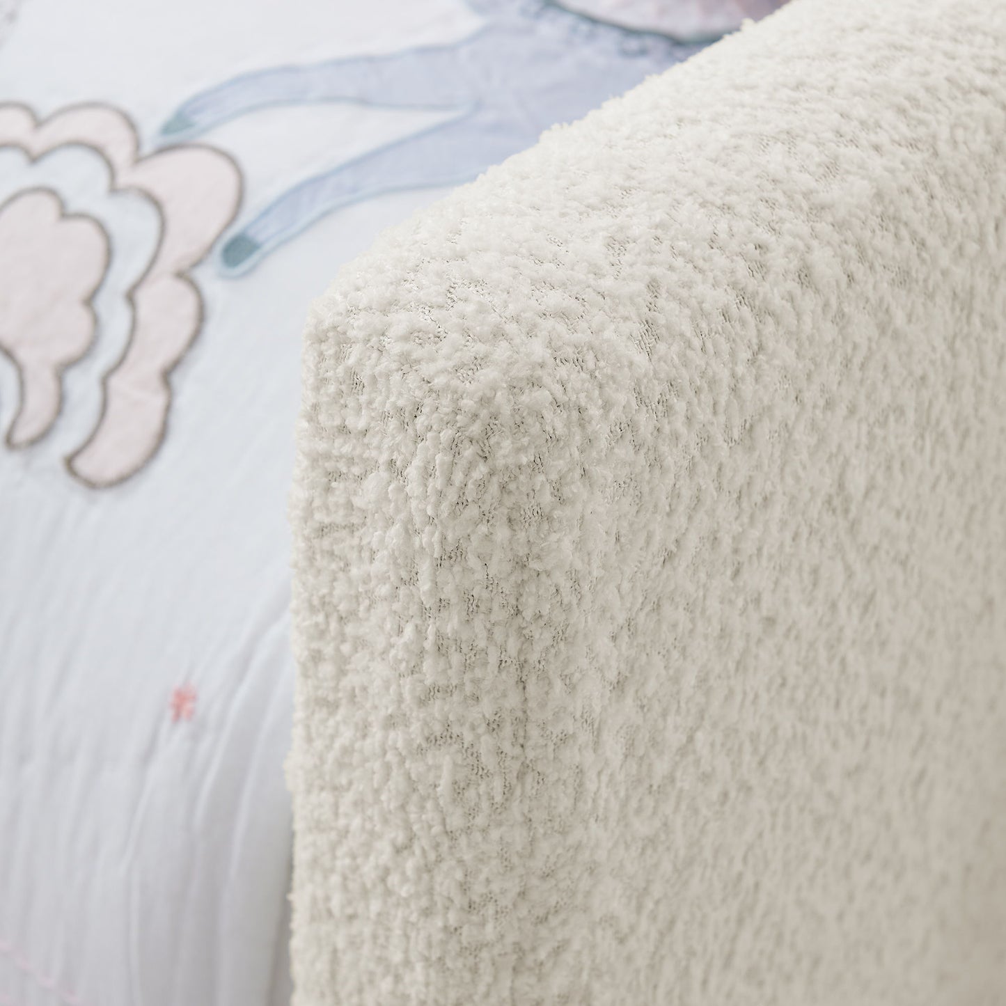 Cute Rabbit Ear Upholstered Platform Bed Frame With Safety Rail - The Sleep Loft - Online Mattress Showroom NYC