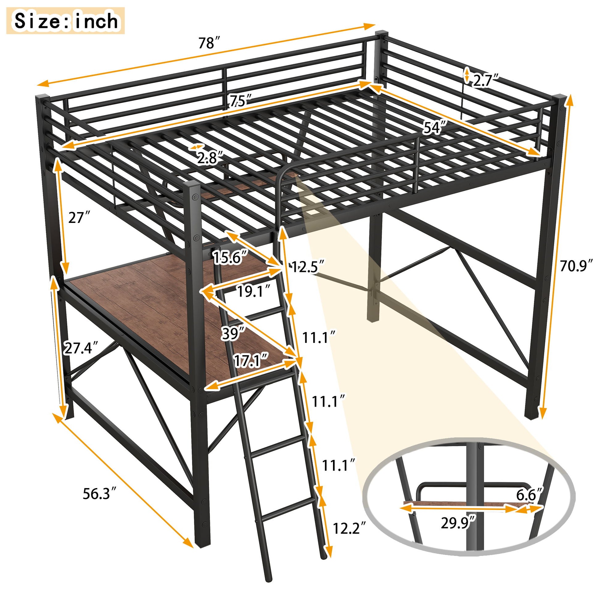 Loft Bed With Desk And Shelf, Modern Design - The Sleep Loft - Online Mattress Showroom NYC