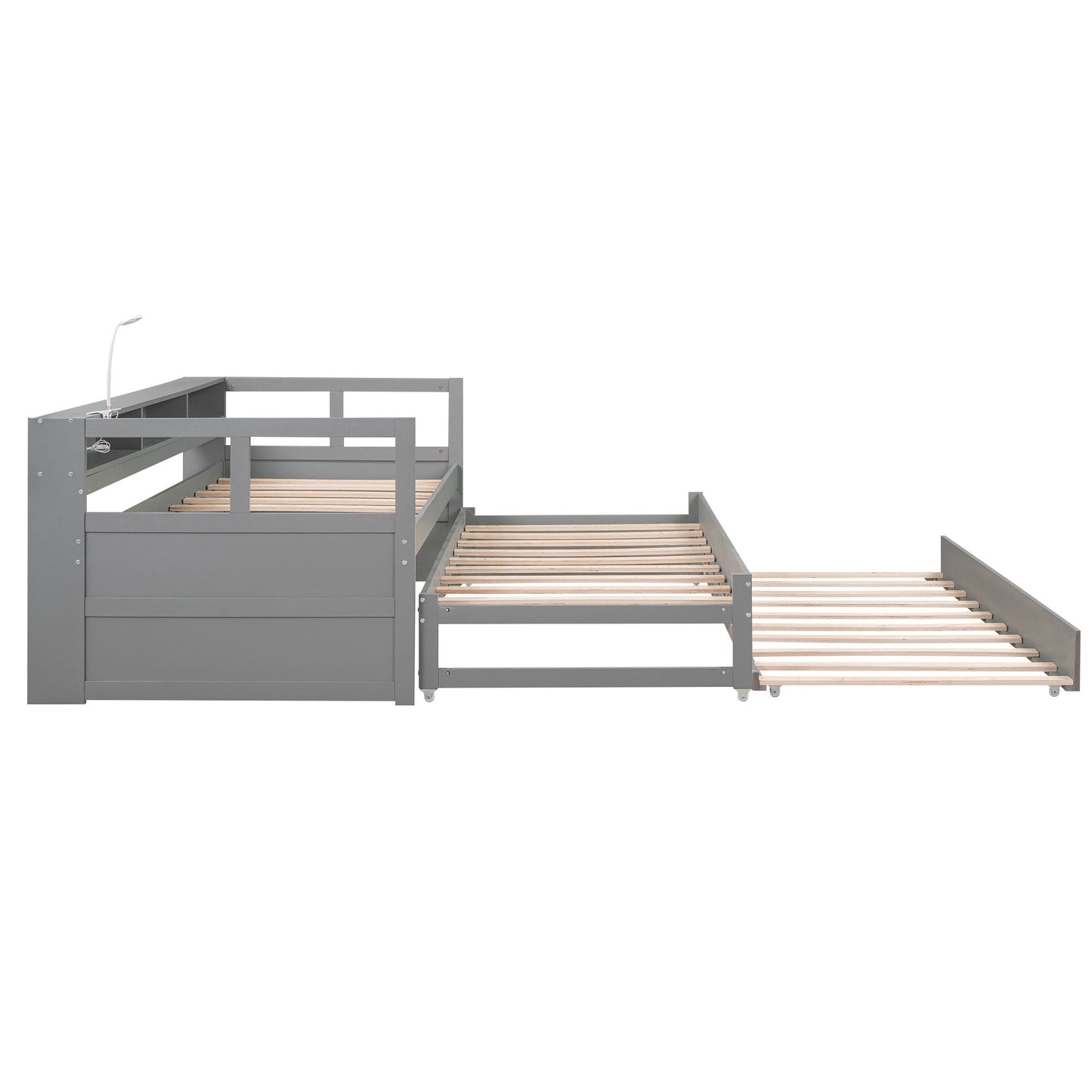 Daybed With 2 Trundles, 3 Storage Cubbies, Built In USB Charging Light - The Sleep Loft - Online Mattress Showroom NYC