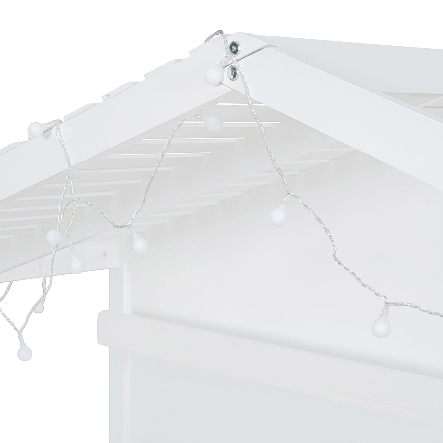 House Bed With Shelves, Window And Sparkling Light Strip On The Roof - The Sleep Loft - Online Mattress Showroom NYC