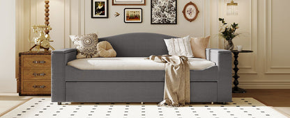 Upholstered Daybed With Storage Armrests, Trundle And Latest Integrated tooth Audio System - The Sleep Loft - Online Mattress Showroom NYC