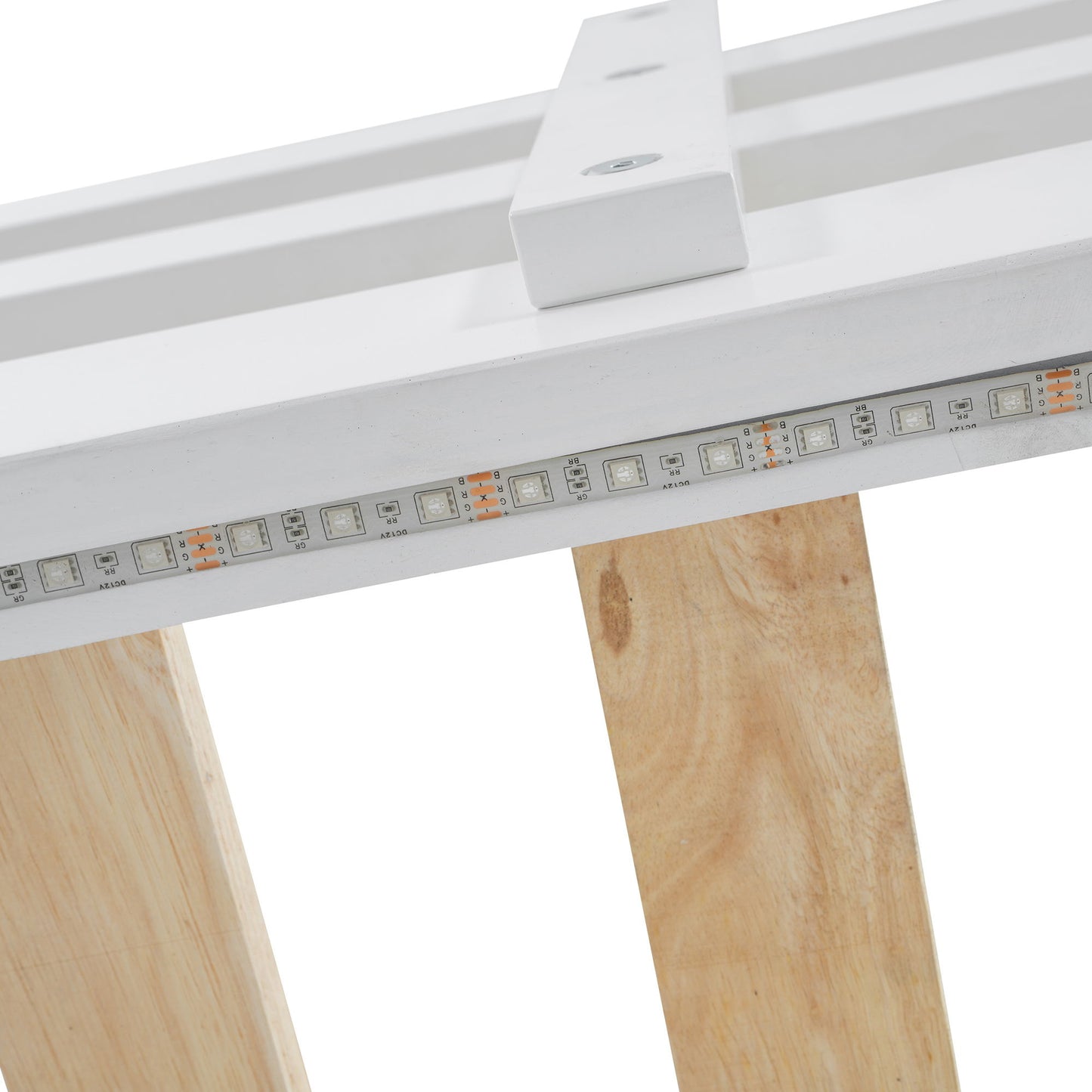 Full Long Loft Bed With Storage Staircase, Murphy Bed, LED Light - White - The Sleep Loft - Online Mattress Showroom NYC