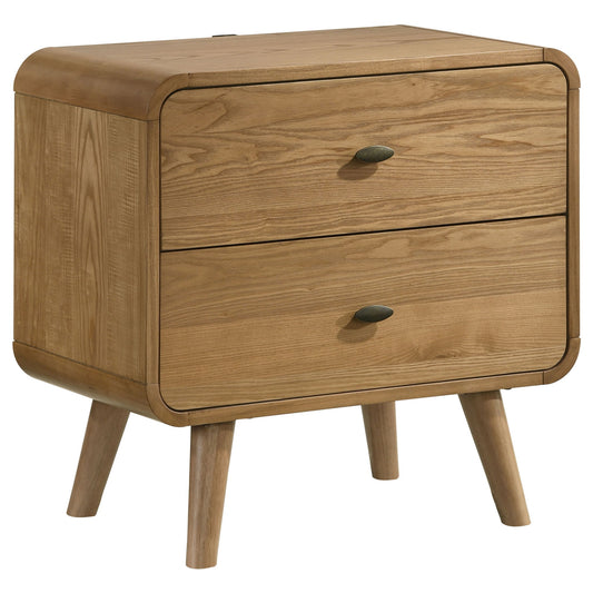 Winston - 2 Drawer Nightstand - Ash Brown - The Sleep Loft - Online Mattress Showroom NYC