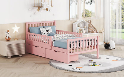 Platform Bed With Guardrails On Both Sides And 2 Storage Drawers - The Sleep Loft - Online Mattress Showroom NYC