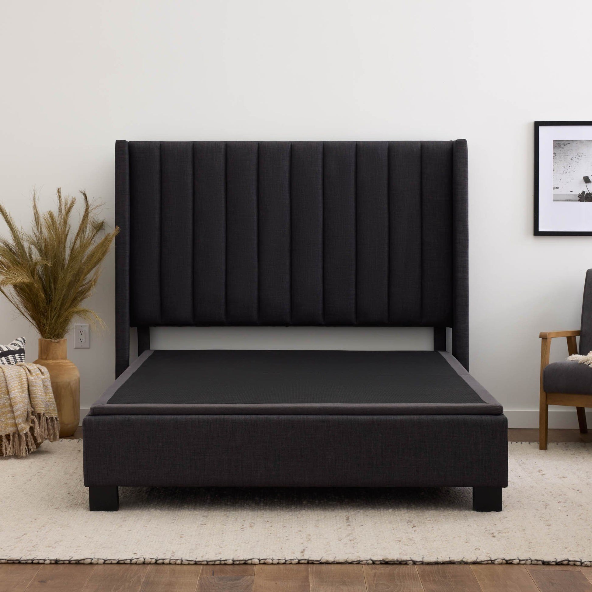 Highrise - Thin Deck Upholstered Platform Bed Frame - The Sleep Loft - Online Mattress Showroom NYC