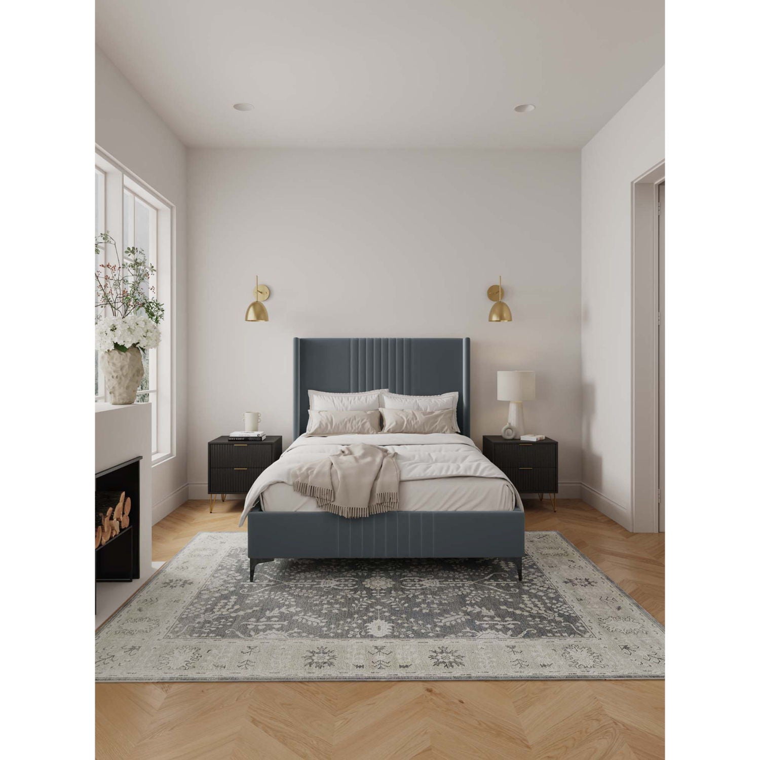 Promenade - Bed With Upholstered Headboard And Slats - The Sleep Loft - Online Mattress Showroom NYC