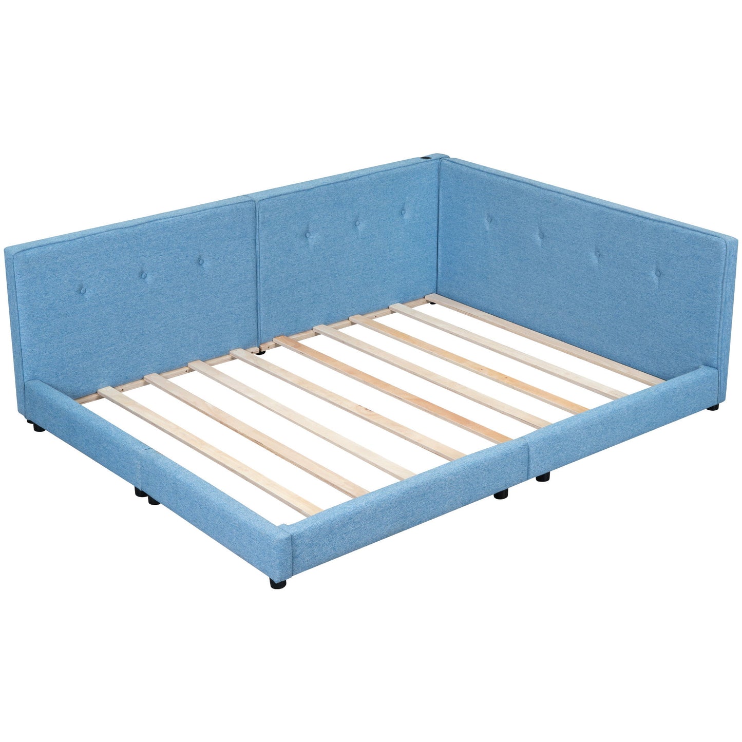 Modern Upholstered Platform Bed With USB Ports And LED Belt - The Sleep Loft - Online Mattress Showroom NYC