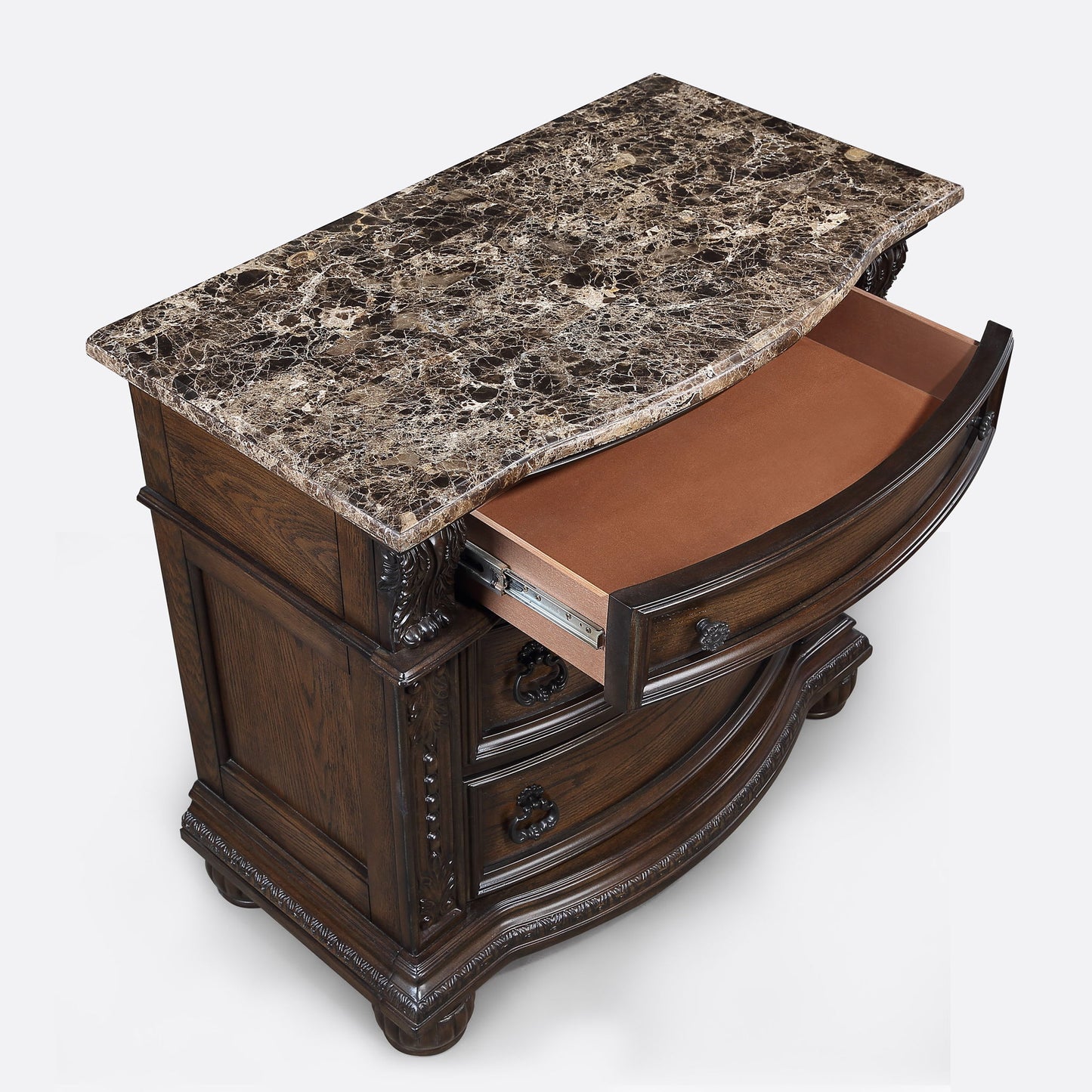 3 Drawers Nightstand - Brown / Cherry - The Sleep Loft - Online Mattress Showroom NYC