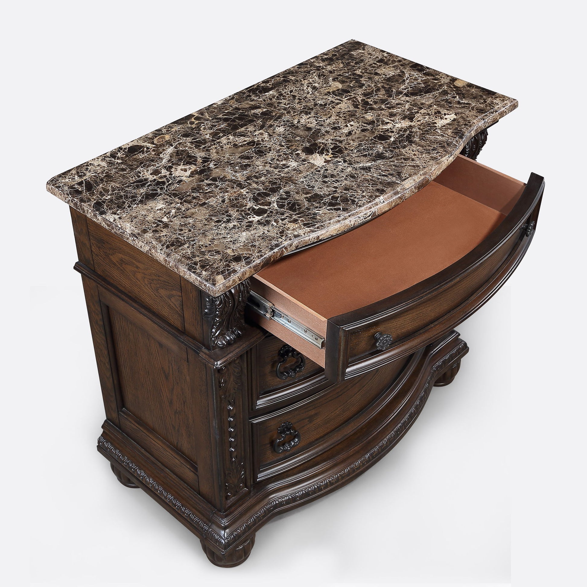 3 Drawers Nightstand - Brown / Cherry - The Sleep Loft - Online Mattress Showroom NYC