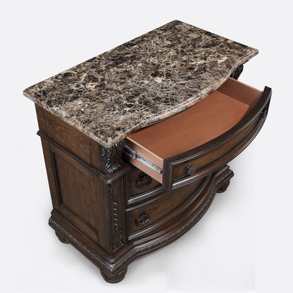 3 Drawers Nightstand - Brown / Cherry - The Sleep Loft - Online Mattress Showroom NYC