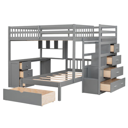 Bunk Bed With Desk, Drawers And Shelves - The Sleep Loft - Online Mattress Showroom NYC