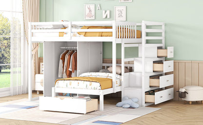Bunk Bed With Wardrobe, Drawers - The Sleep Loft - Online Mattress Showroom NYC