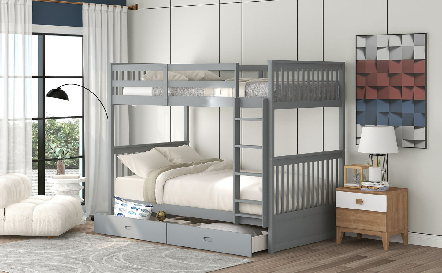 Bunk Bed With Ladders And 2 Storage Drawers - The Sleep Loft - Online Mattress Showroom NYC