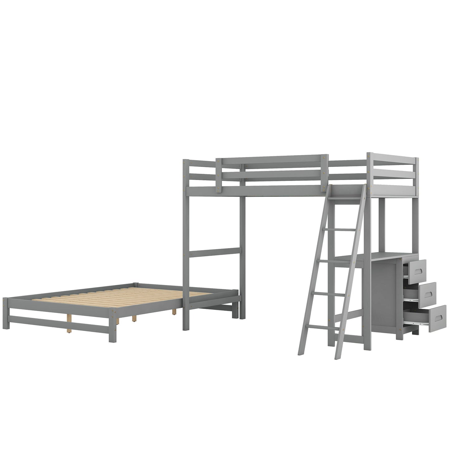 Bunk Bed With Built In Desk And 3 Drawers - The Sleep Loft - Online Mattress Showroom NYC