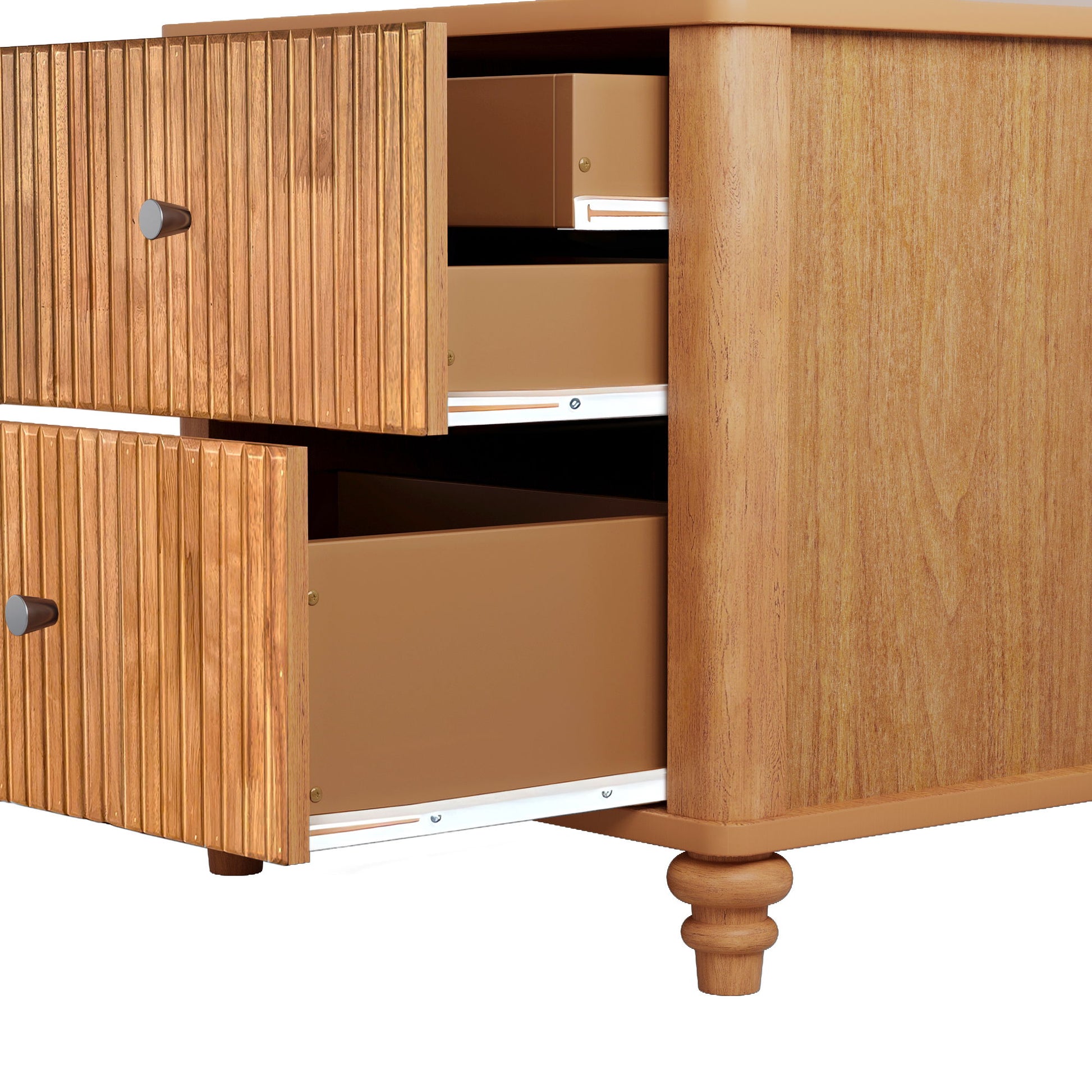 Modern Fluted Nightstand With 3 Drawers - The Sleep Loft - Online Mattress Showroom NYC