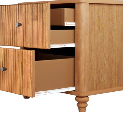 Modern Fluted Nightstand With 3 Drawers - The Sleep Loft - Online Mattress Showroom NYC