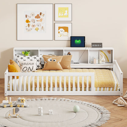 Floor Bed With Storage Cabinets And USB Ports - The Sleep Loft - Online Mattress Showroom NYC