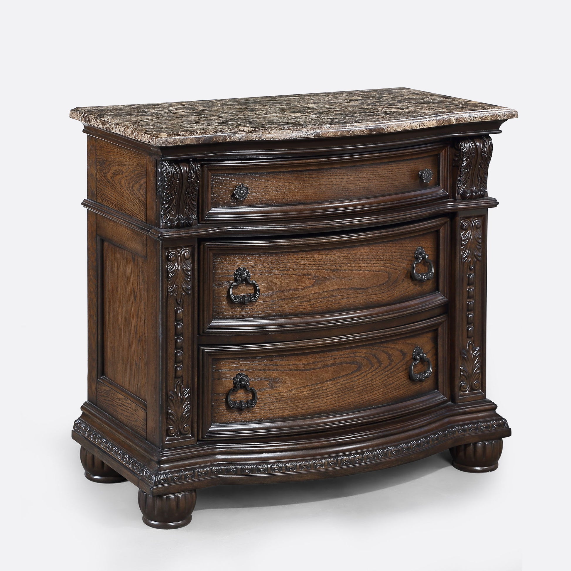 3 Drawers Nightstand - Brown / Cherry - The Sleep Loft - Online Mattress Showroom NYC