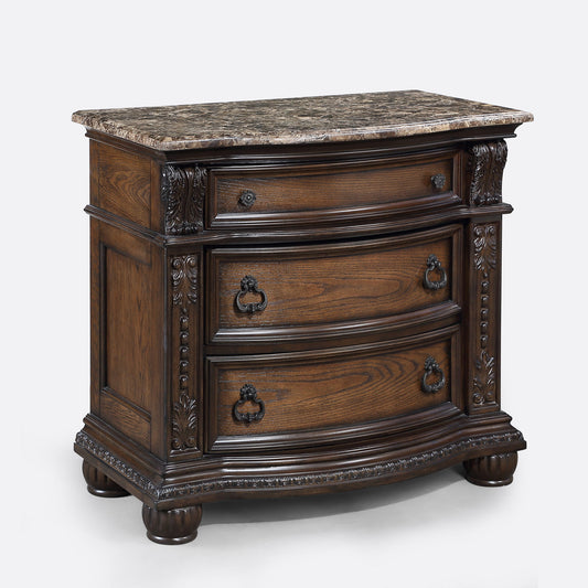 3 Drawers Nightstand - Brown / Cherry - The Sleep Loft - Online Mattress Showroom NYC