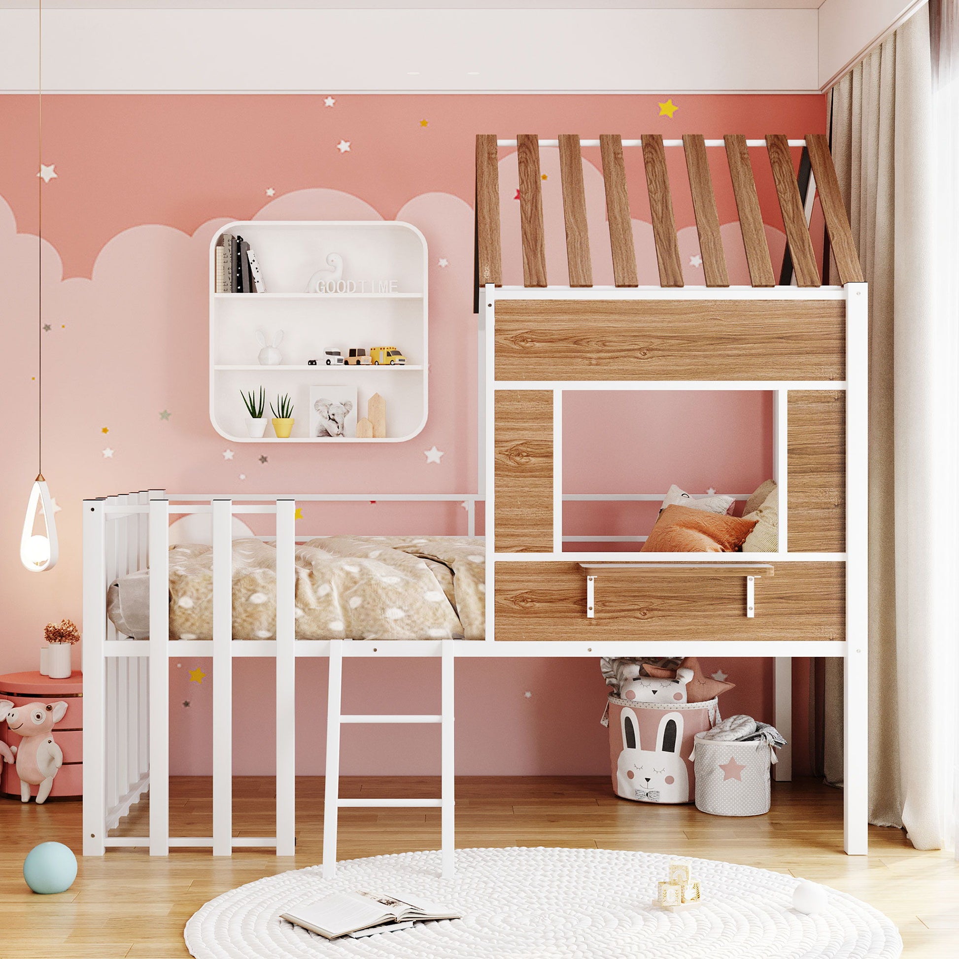 Loft Bed With Roof, Window, Guardrail, Ladder - The Sleep Loft - Online Mattress Showroom NYC