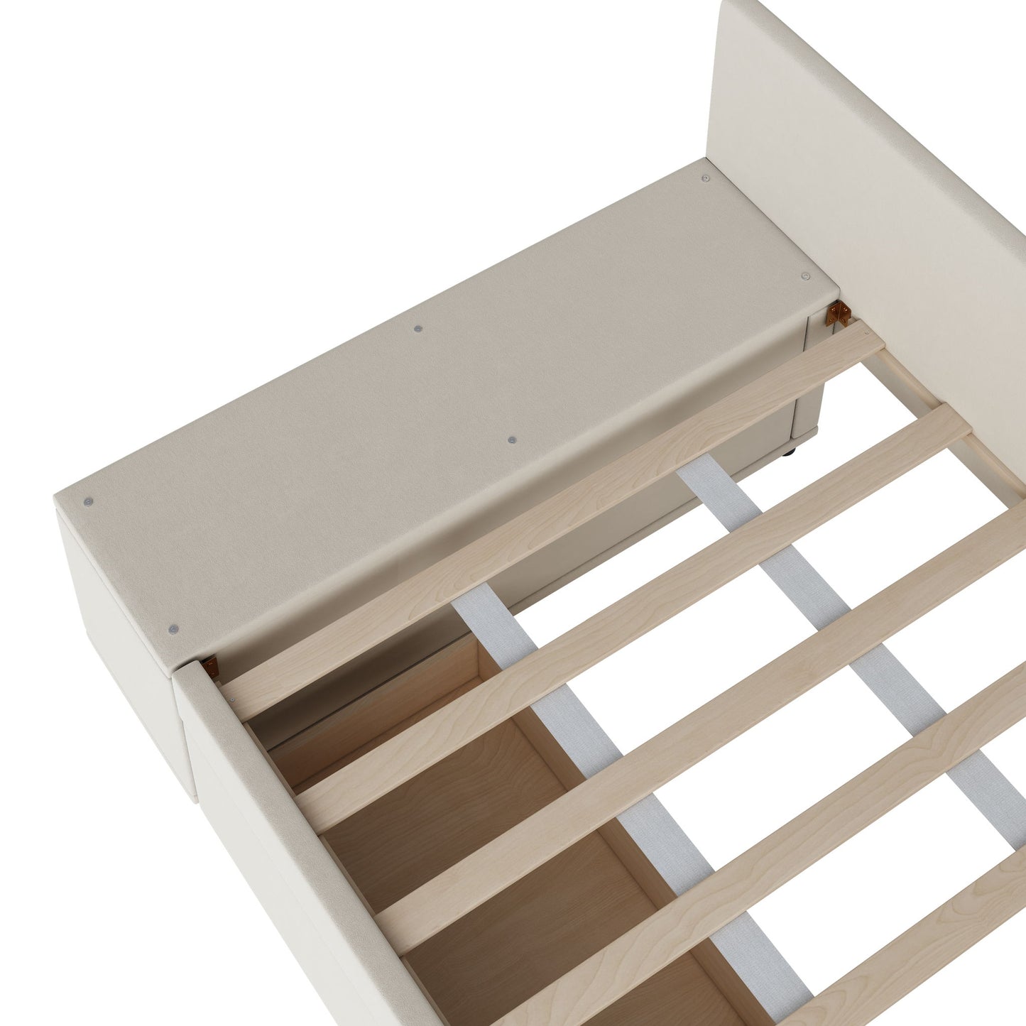 L Shaped Upholstered Platform Bed With Storage And Drawers - The Sleep Loft - Online Mattress Showroom NYC