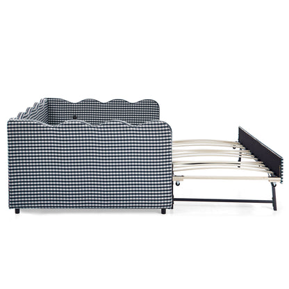 Gingham Daybed With USB Charging Port, Wave-Shaped Design - The Sleep Loft - Online Mattress Showroom NYC