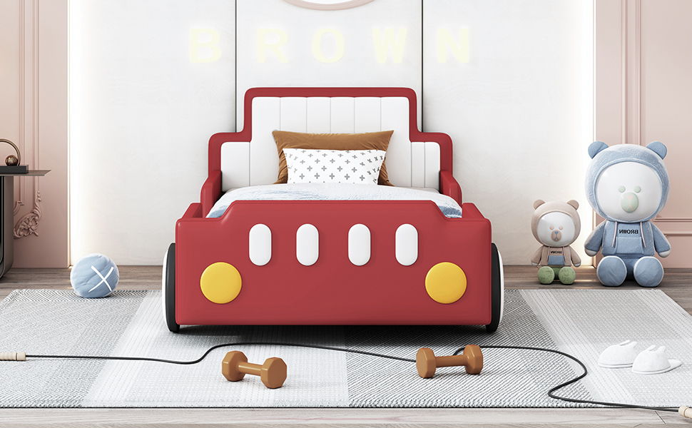 Race Car Shaped Platform Bed With Wheels - The Sleep Loft - Online Mattress Showroom NYC