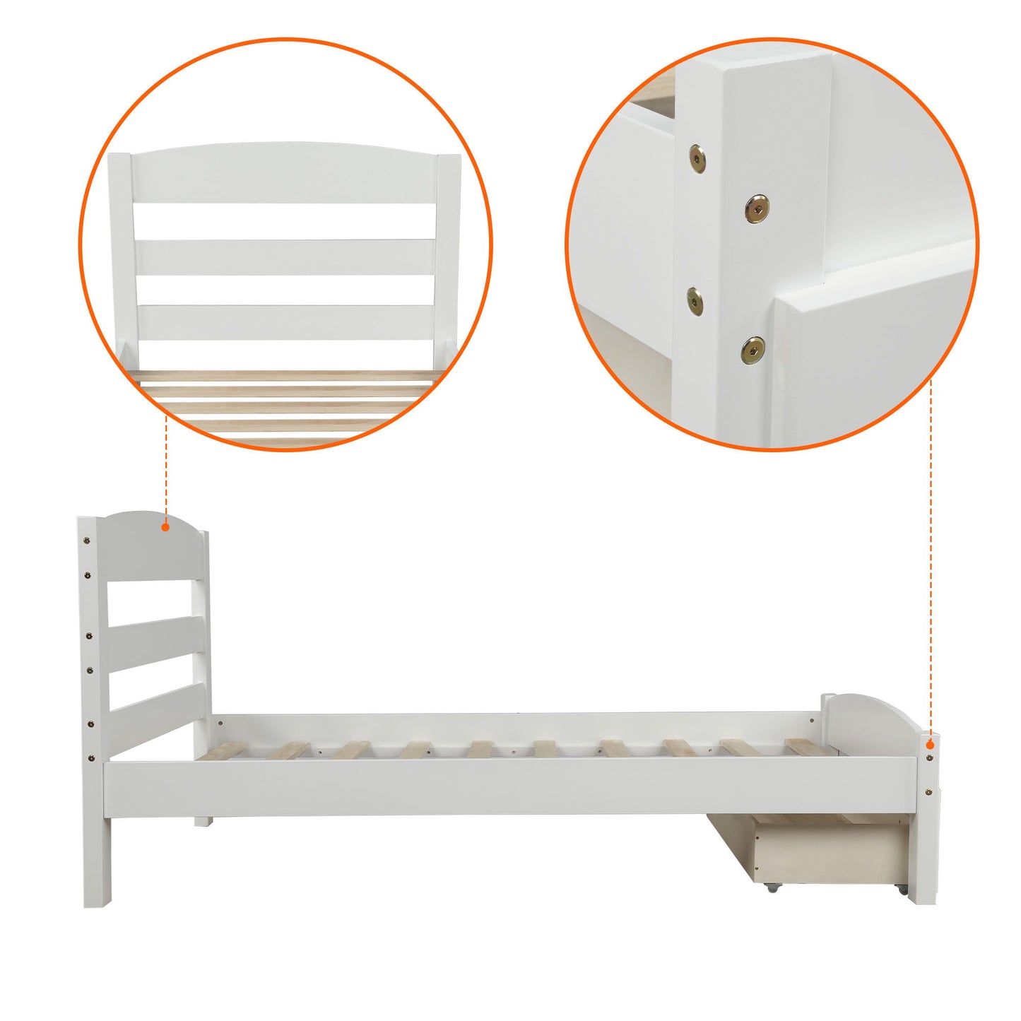 Platform Bed Frame With Storage Drawer And Wood Slat Support No Box Spring Needed - The Sleep Loft - Online Mattress Showroom NYC