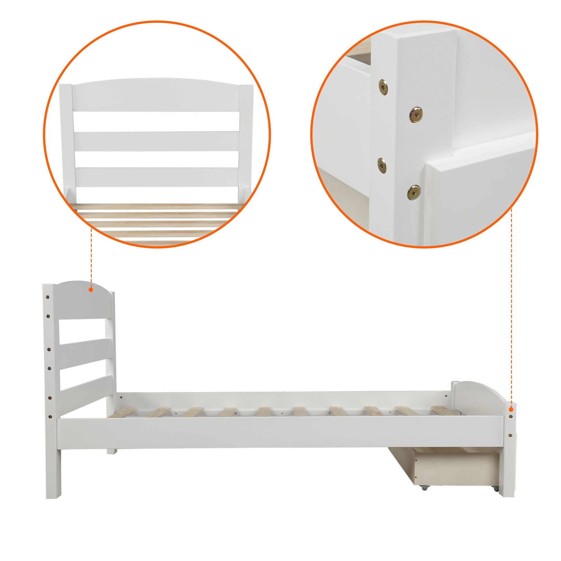 Platform Bed Frame With Storage Drawer And Wood Slat Support No Box Spring Needed - The Sleep Loft - Online Mattress Showroom NYC