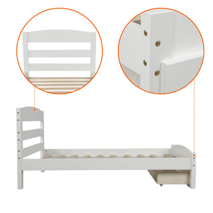 Platform Bed Frame With Storage Drawer And Wood Slat Support No Box Spring Needed - The Sleep Loft - Online Mattress Showroom NYC