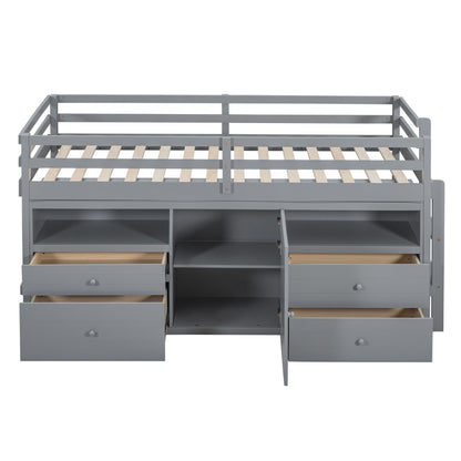Loft Bed With 4 Drawers, Underneath Cabinet And Shelves - The Sleep Loft - Online Mattress Showroom NYC
