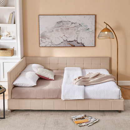 Mid-Century Storage Upholstered Tufted Bed Frame With Backrest And Armrests - The Sleep Loft - Online Mattress Showroom NYC