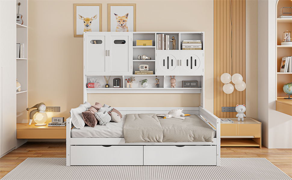 Daybed With All-In-One Cabinet And Shelf - The Sleep Loft - Online Mattress Showroom NYC