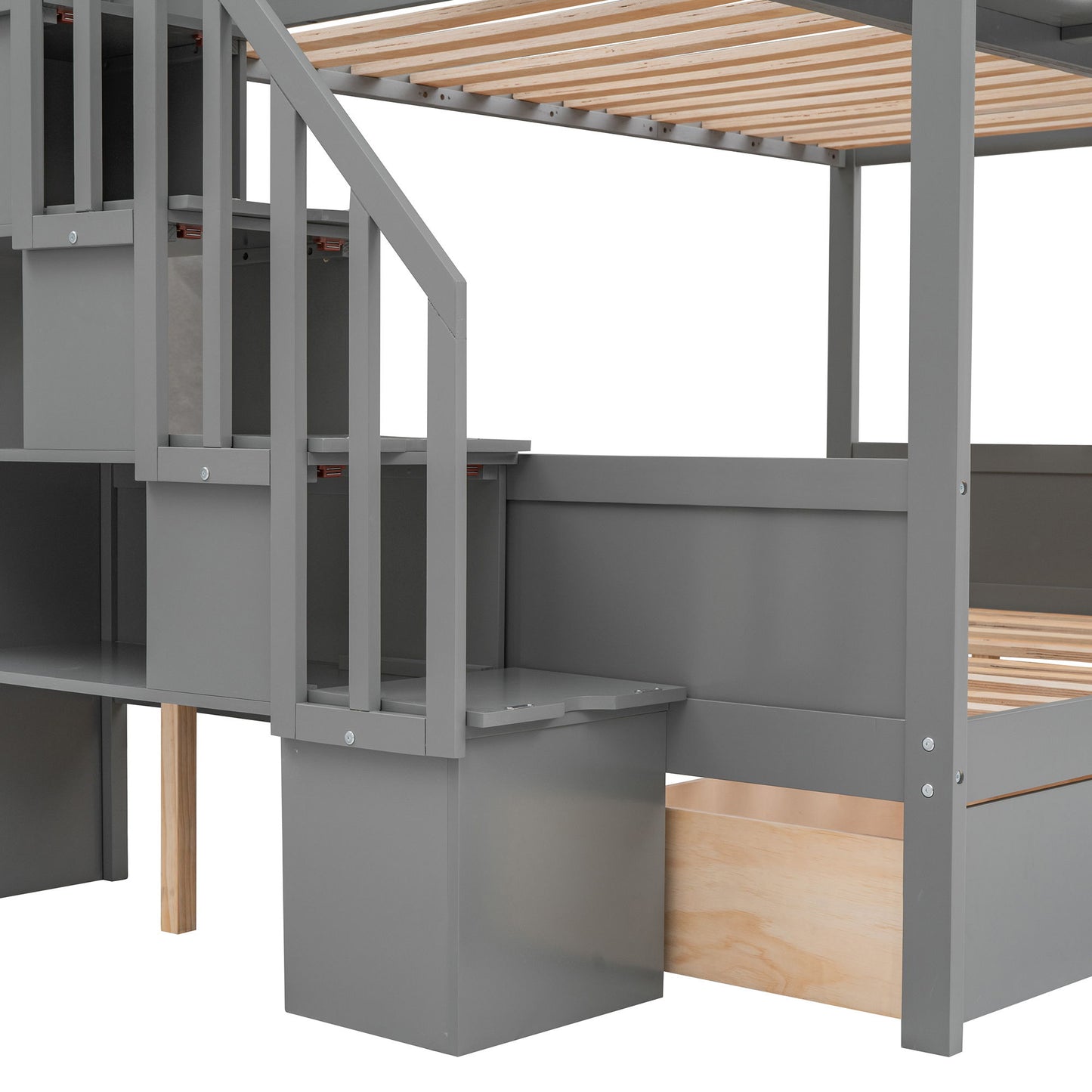 Bunk Bed With Shelfs, Storage Staircase And 2 Drawers - The Sleep Loft - Online Mattress Showroom NYC