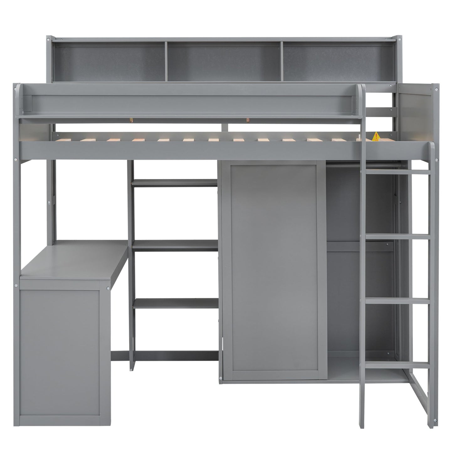 Loft Bed With Built In Desk, Storage Shelves, And Wardrobe - The Sleep Loft - Online Mattress Showroom NYC