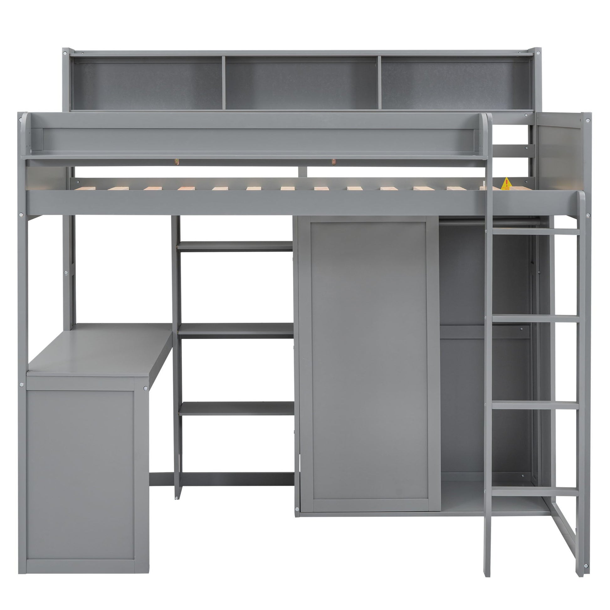 Loft Bed With Built In Desk, Storage Shelves, And Wardrobe - The Sleep Loft - Online Mattress Showroom NYC