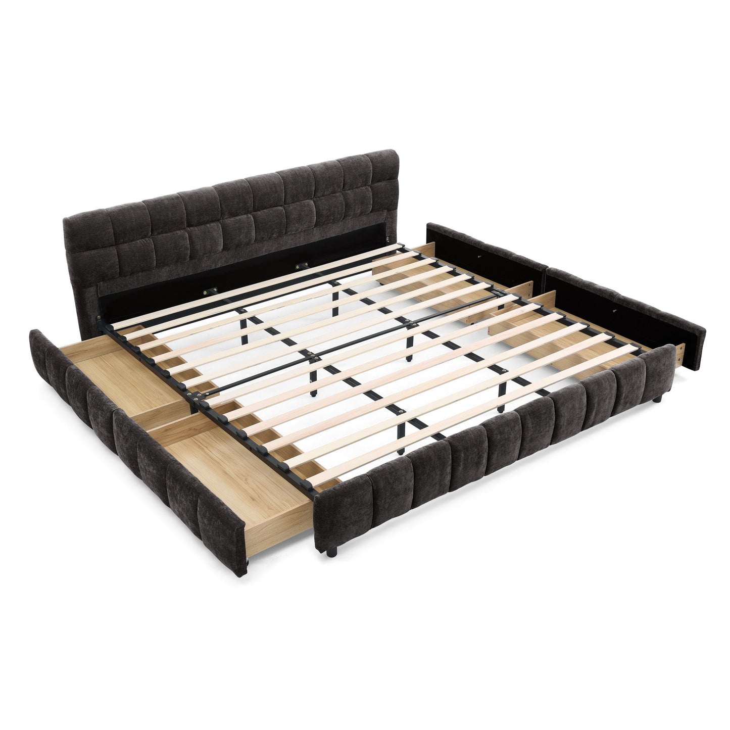 Modern Platform Bed Frame With Thick Fabric - The Sleep Loft - Online Mattress Showroom NYC