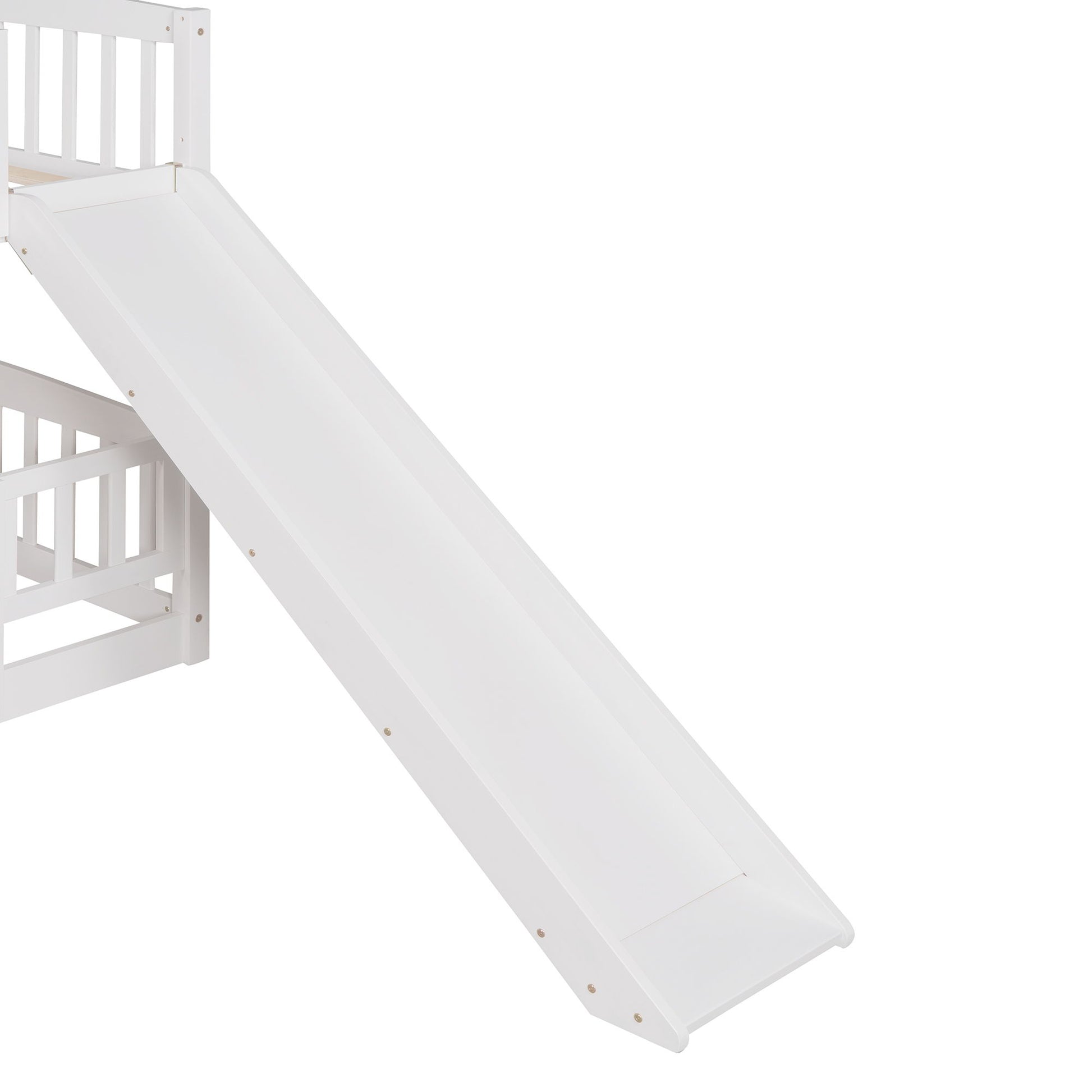 Low Bunk Bed With Slide, Fence And Ladder - The Sleep Loft - Online Mattress Showroom NYC