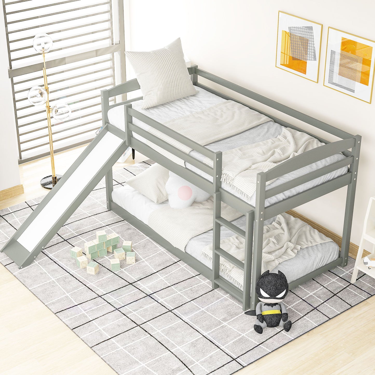 Durable Bunk Bed With Convertible Slide And Ladder - The Sleep Loft - Online Mattress Showroom NYC