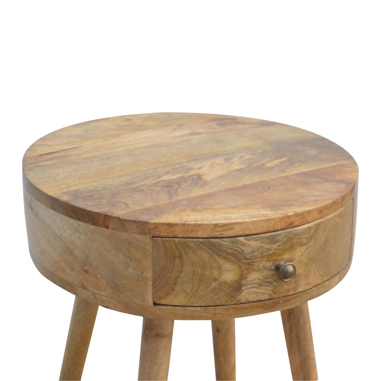 Nordic Chestnut Circular Nightstand - The Sleep Loft - Online Mattress Showroom NYC