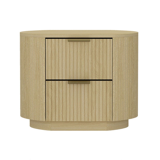 Olivia - Nightstand & 2 Drawers - Oak - The Sleep Loft - Online Mattress Showroom NYC