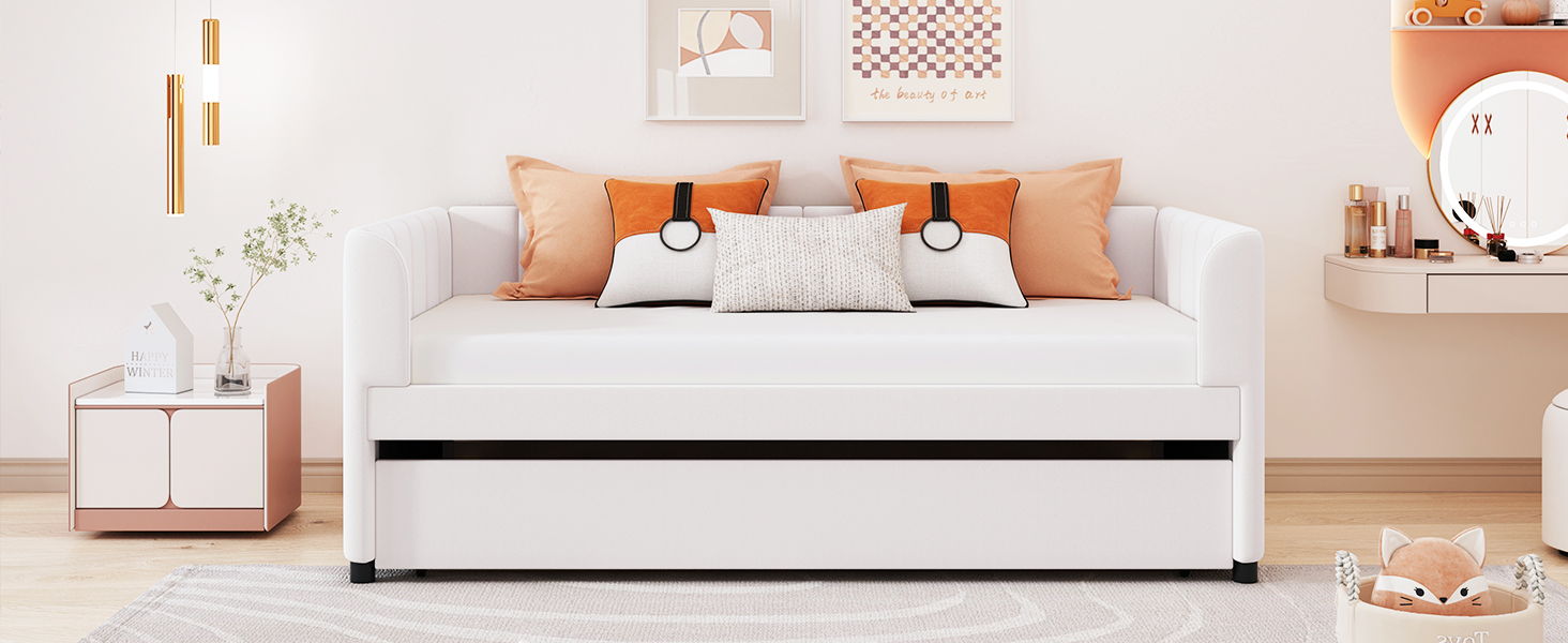 Upholstered Daybed With Ergonomic Design Backrest - The Sleep Loft - Online Mattress Showroom NYC