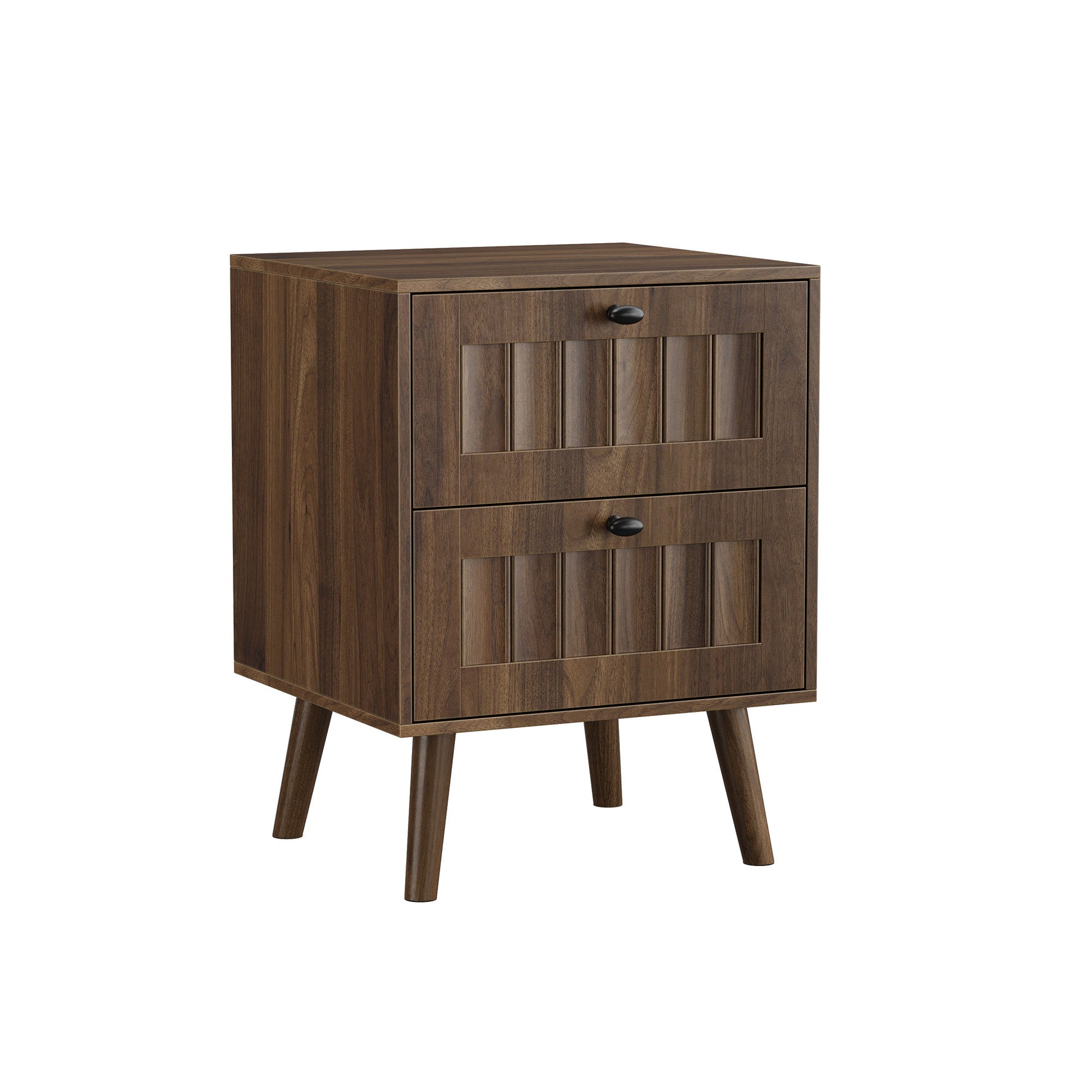 Double Drawer Bedside Table (Set of 2) - Walnut - The Sleep Loft - Online Mattress Showroom NYC