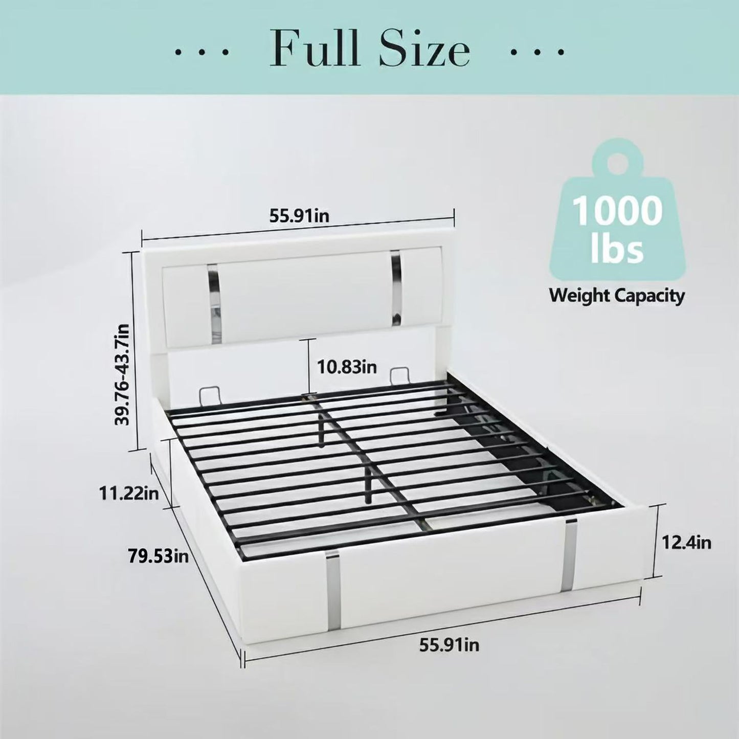 Upholstered Platform Bed Frame With Adjustable LED Headboard, USB C-Charging, Hydraulic Lift - The Sleep Loft - Online Mattress Showroom NYC