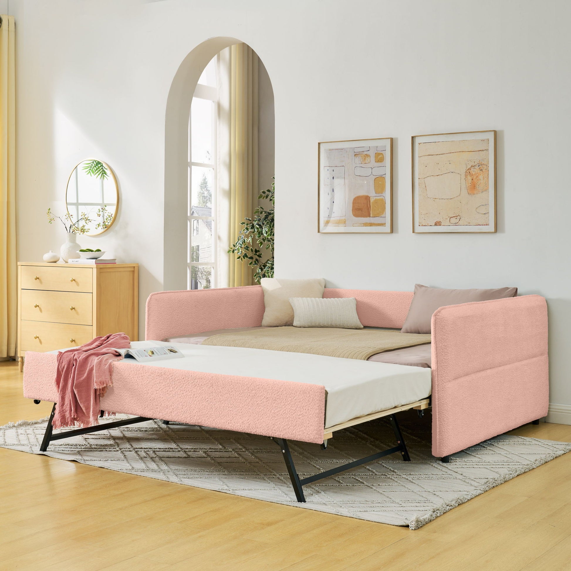 Upholstered Daybed With Pop Up Trundle - The Sleep Loft - Online Mattress Showroom NYC