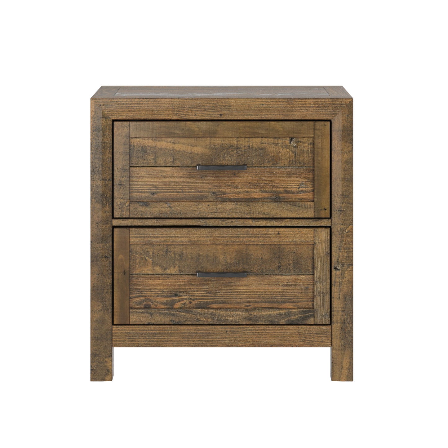 Rustic 2 Drawer Nightstand - Brown - Wood - The Sleep Loft - Online Mattress Showroom NYC