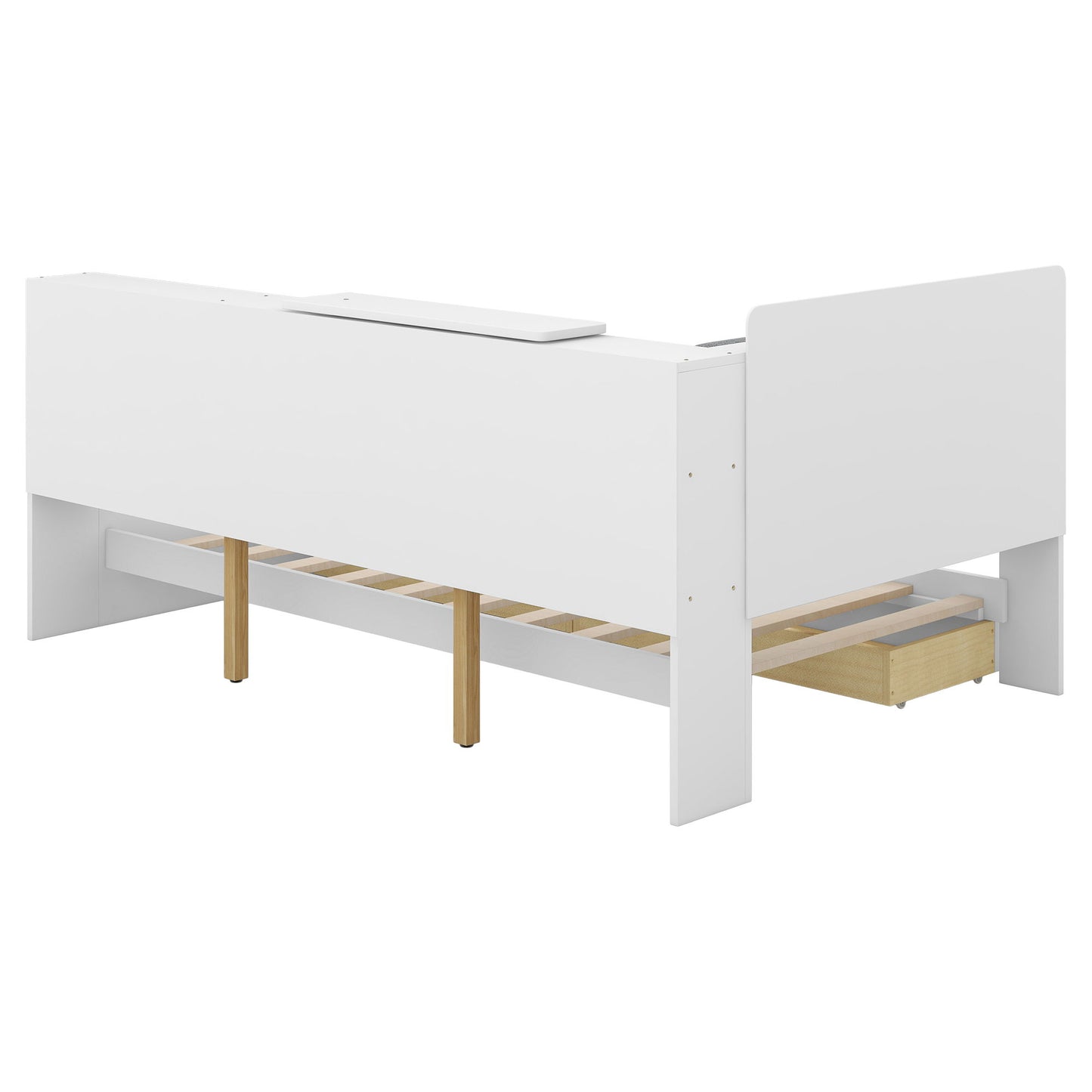 Platform Bed With Storage Headboard, Shelves And 2 Drawers - The Sleep Loft - Online Mattress Showroom NYC