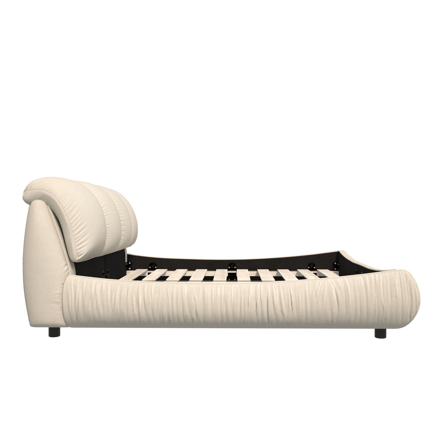 Luxury Upholstered Platform Bed With Oversized Padded Backrest And Solid Wood Frame - The Sleep Loft - Online Mattress Showroom NYC