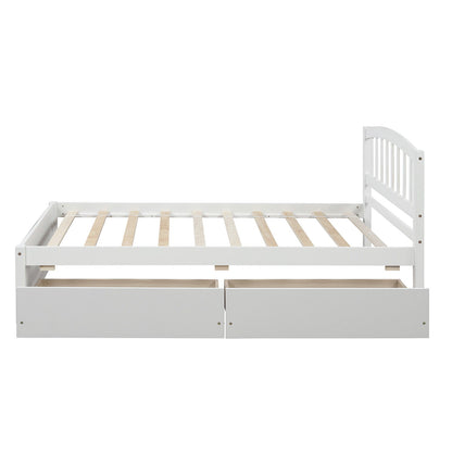 Platform Storage Bed Wood Bed Frame With Two Drawers And Headboard - The Sleep Loft - Online Mattress Showroom NYC